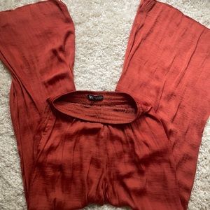 ZARA BURNT ORANGE PALAZZO PANTS